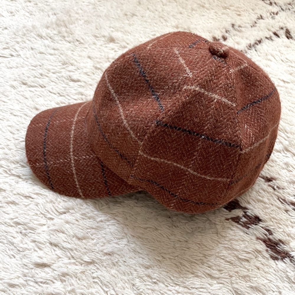 Anthropology plaid stylish Baseball hat in neutrals
